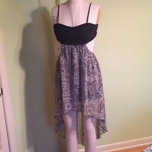 Black and Tan cut out high low dress